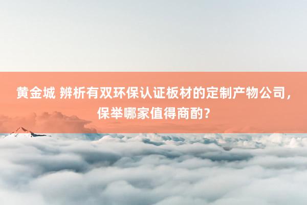 黄金城 辨析有双环保认证板材的定制产物公司，保举哪家值得商酌？