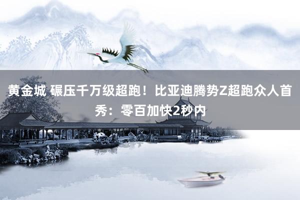 黄金城 碾压千万级超跑！比亚迪腾势Z超跑众人首秀：零百加快2秒内