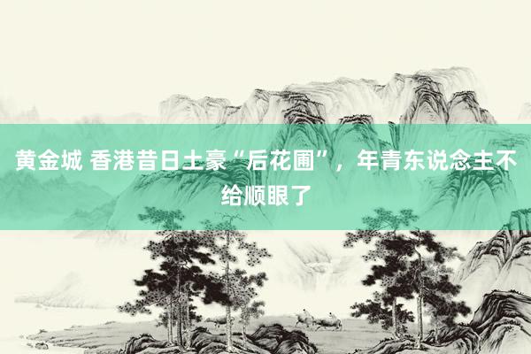 黄金城 香港昔日土豪“后花圃”，年青东说念主不给顺眼了