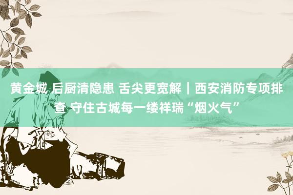 黄金城 后厨清隐患 舌尖更宽解｜西安消防专项排查 守住古城每一缕祥瑞“烟火气”