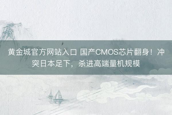 黄金城官方网站入口 国产CMOS芯片翻身！冲突日本足下，杀进高端量机规模