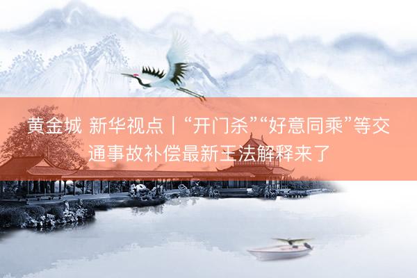 黄金城 新华视点｜“开门杀”“好意同乘”等交通事故补偿最新王法解释来了