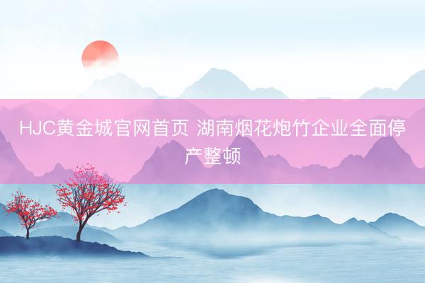 HJC黄金城官网首页 湖南烟花炮竹企业全面停产整顿