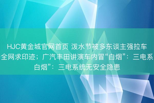 HJC黄金城官网首页 泼水节被多东谈主强拉车门喷水，女子全网求印迹；广汽丰田讲演车内冒“白烟”：三电系统无安全隐患