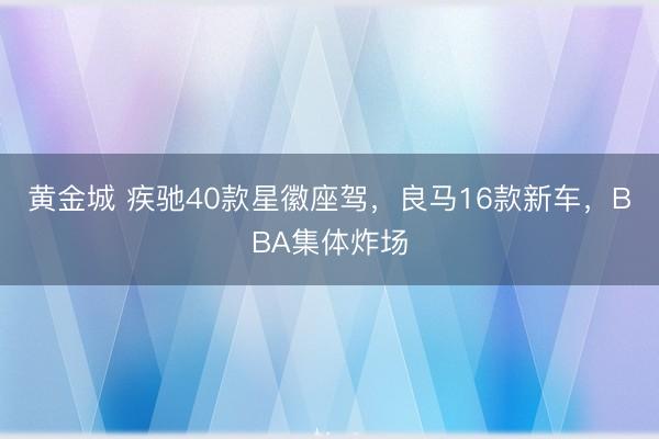 黄金城 疾驰40款星徽座驾，良马16款新车，BBA集体炸场